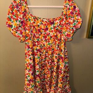Umgee Floral Dress with Short Sleeves